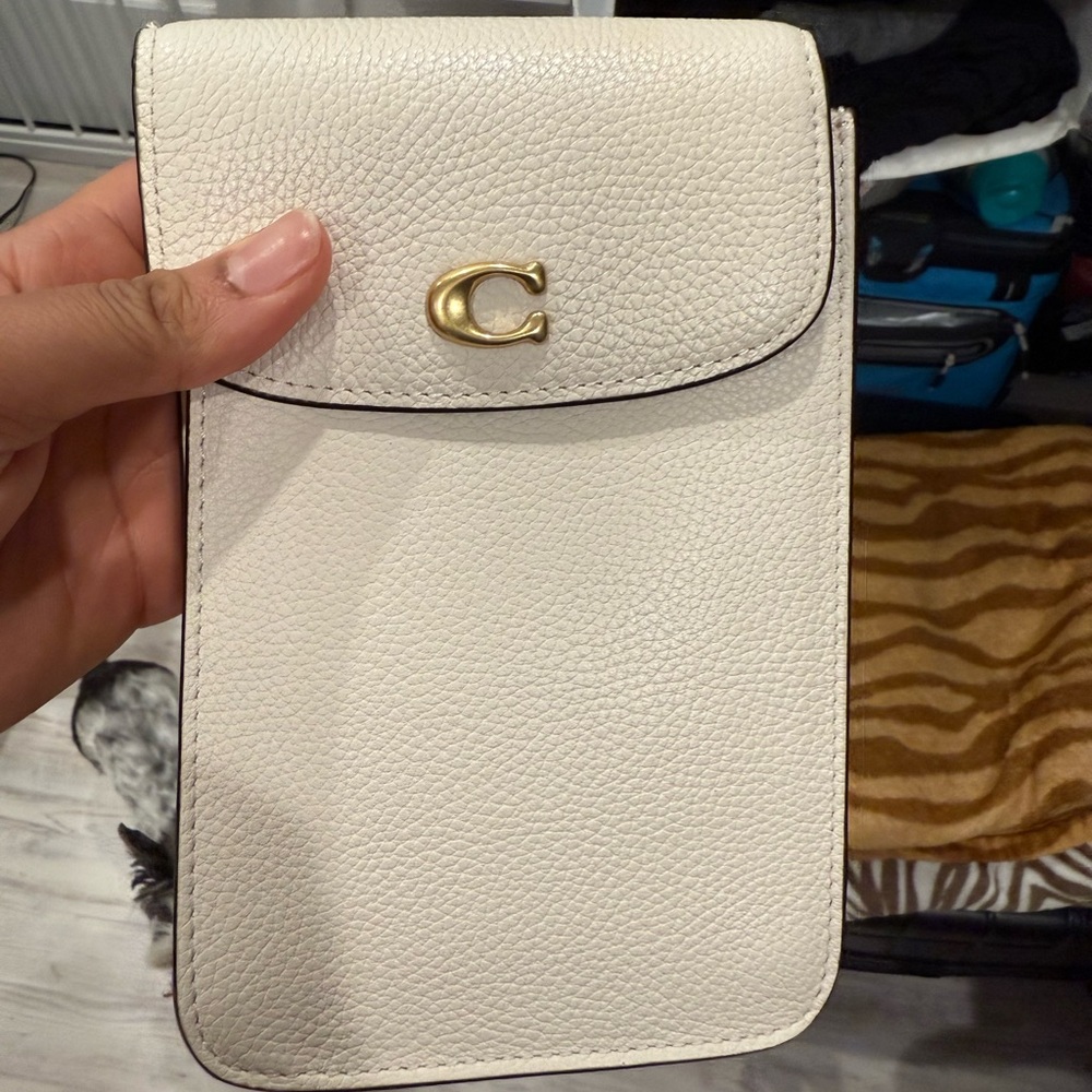 Coach Chalk Leather Phone Pouch